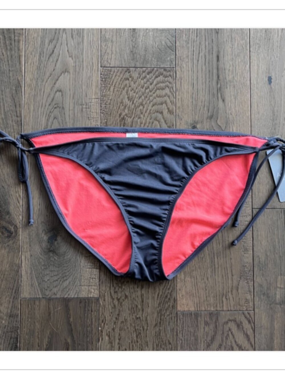 Athleta Tie Side Bikini Bottoms Gray Size XL Swim Beach Tags Attached